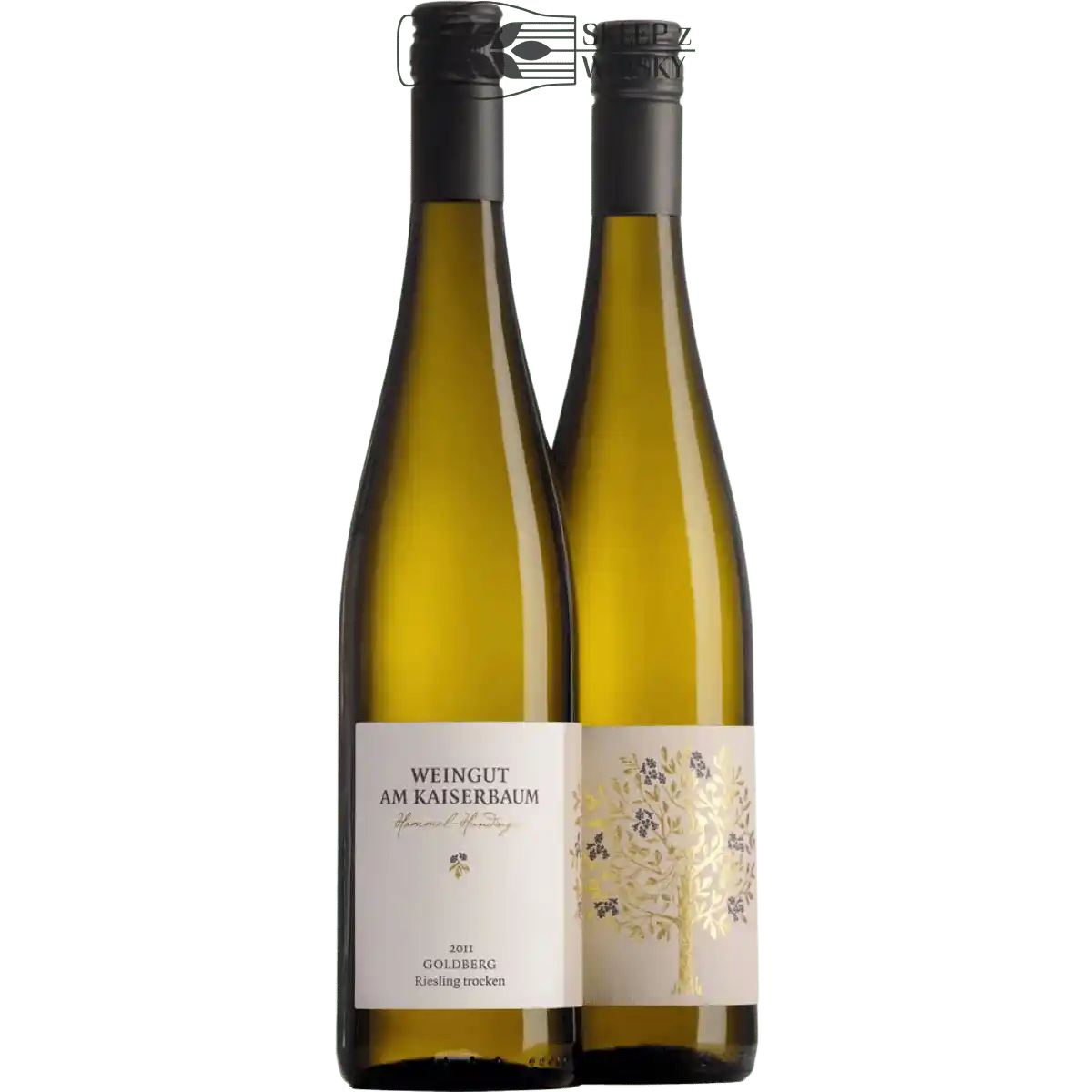 Weingut am Kaiserbaum Riesling Trocken Goldberg, 700 ml, niemieckie białe wino wytrawne w eleganckiej butelce.