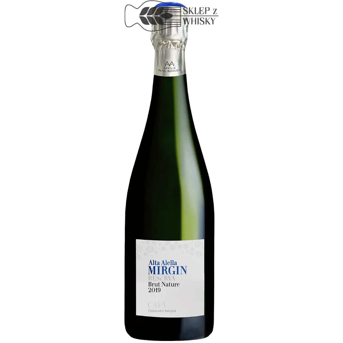 Alta Alella Mirgin Reserva, 750 ml, hiszpańska cava brut nature w eleganckiej butelce.