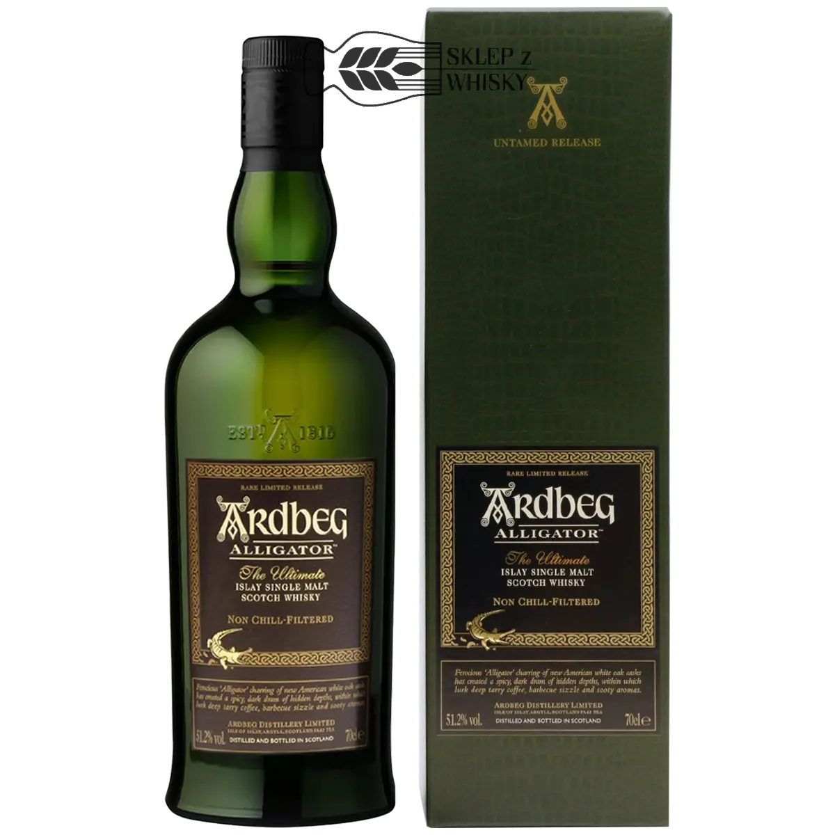 Ardbeg Alligator - szkocka whisky single malt z regionu Islay, 700 ml, w pudełku