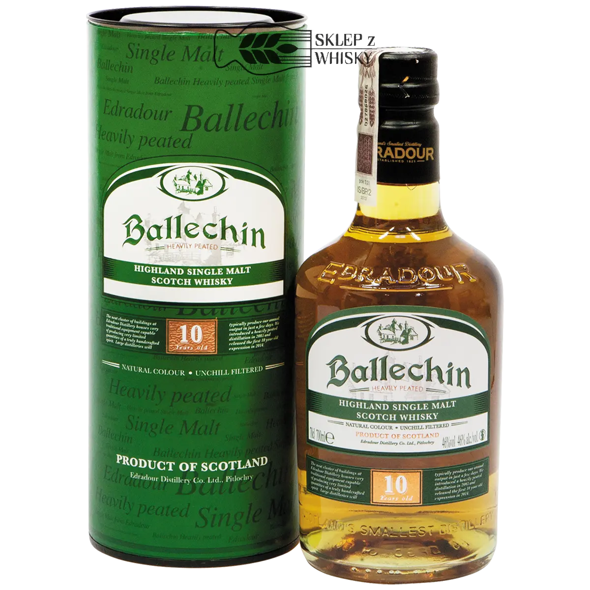Ballechin 10-letnia szkocka whisky single malt z regionu Highland, 700 ml, w pudełku