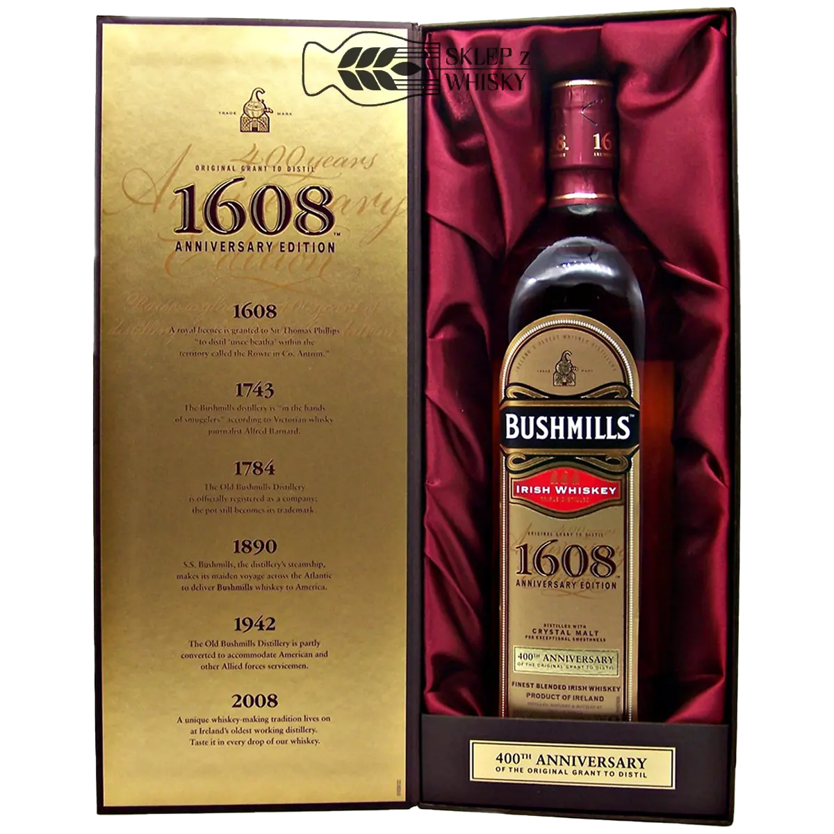 Bushmills 1608 400th Anniversary - irlandzka whiskey blended, 700 ml, w pudełku
