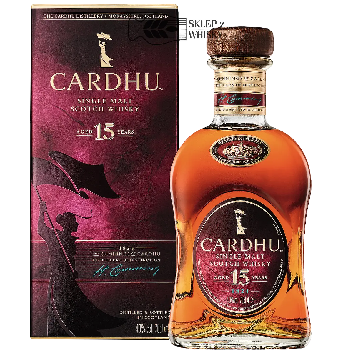 Cardhu 15-letnia szkocka whisky single malt z regionu Speyside, 700 ml, w pudełku