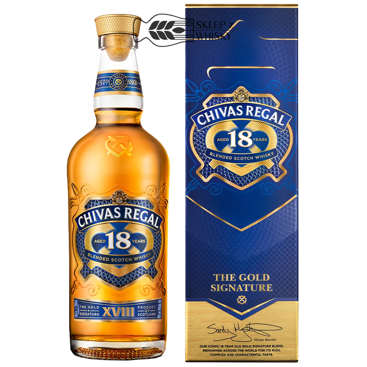 Chivas Regal 18-letnia szkocka whisky blended, 700 ml, w pudełku