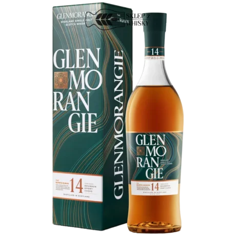 Glenmorangie Quinta Ruban 14 YO — szkocka whisky single malt z regionu Highlands, butelka 700 ml, pudełko.