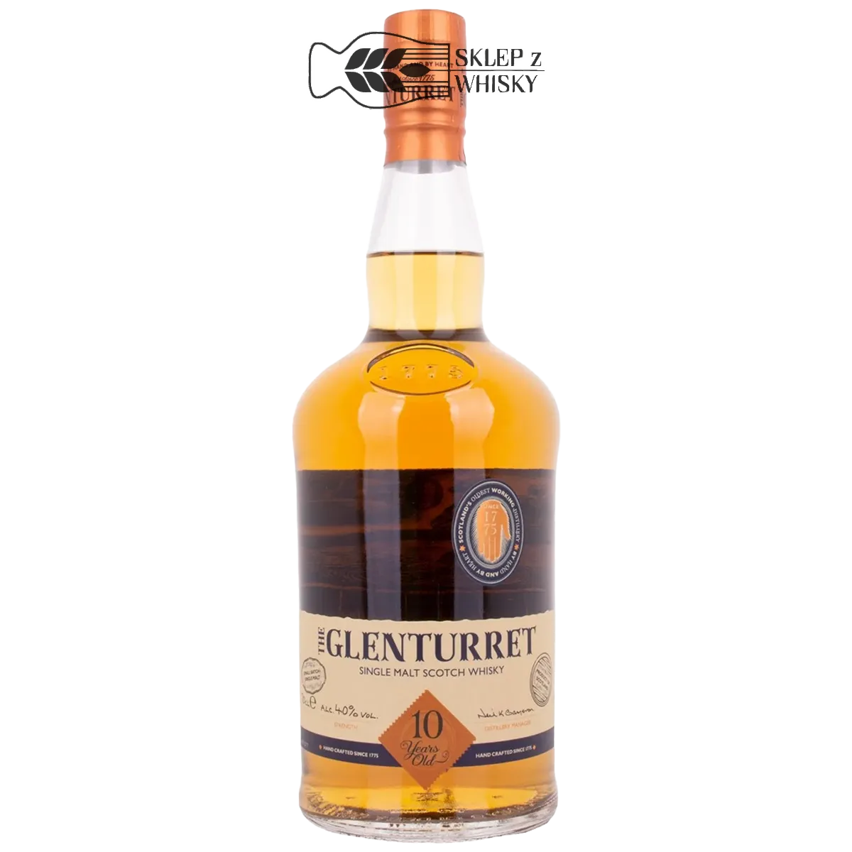 Glenturret 10 YO - szkocka whisky single malt, z regionu Highlands, 700 ml