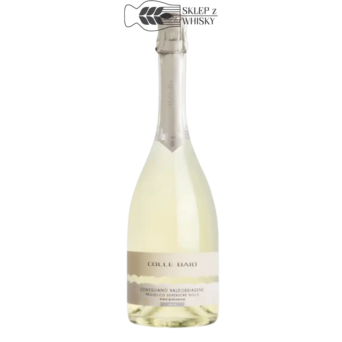 Il Colle Baio Conegliano Valdobbiadene Prosecco Superiore DOCG Brut, 750 ml, włoskie wino musujące w eleganckiej butelce.