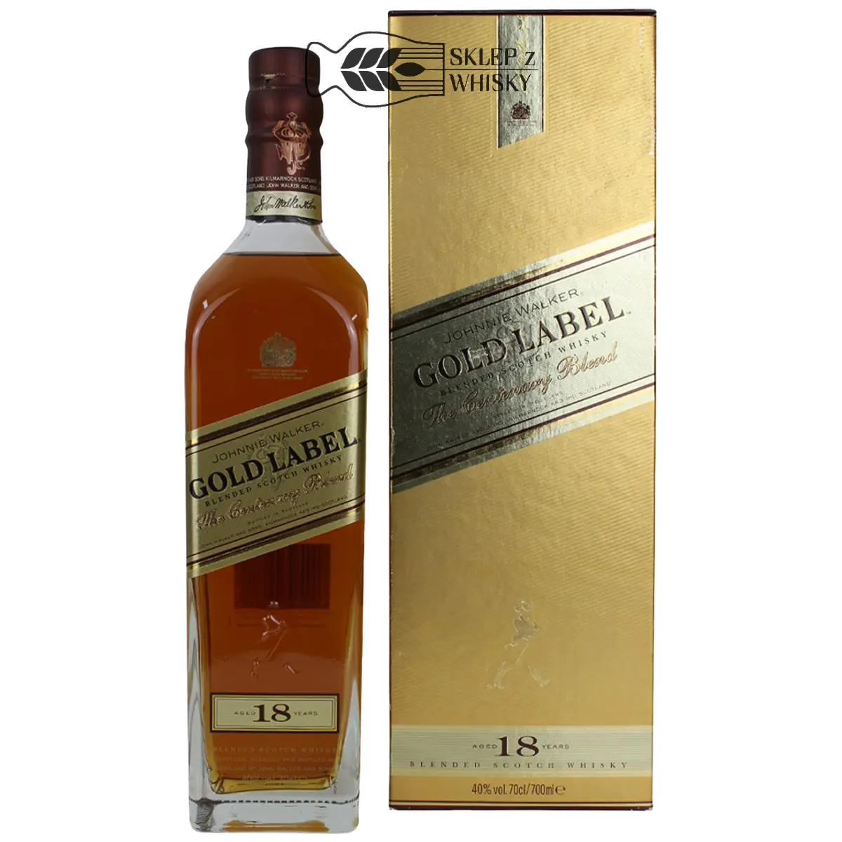 Johnnie Walker Gold Label 18-letnia szkocka whisky blended, 700 ml, w pudełku