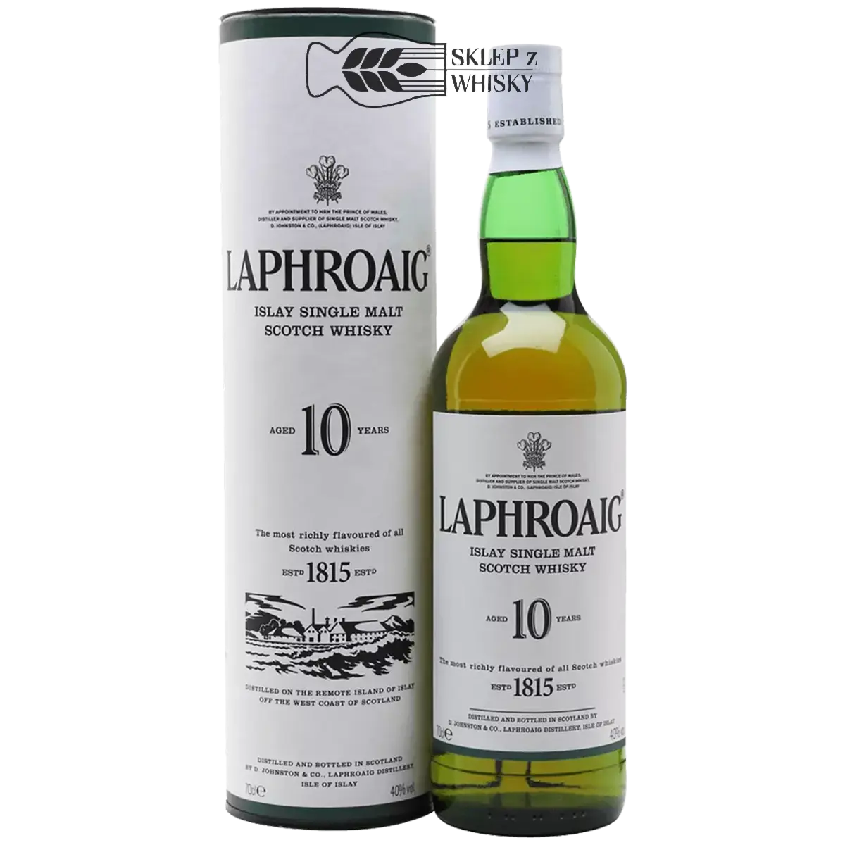 Laphroaig 10 letnia szkocka whisky single malt z regionu Islay, 700 ml, w pudełku