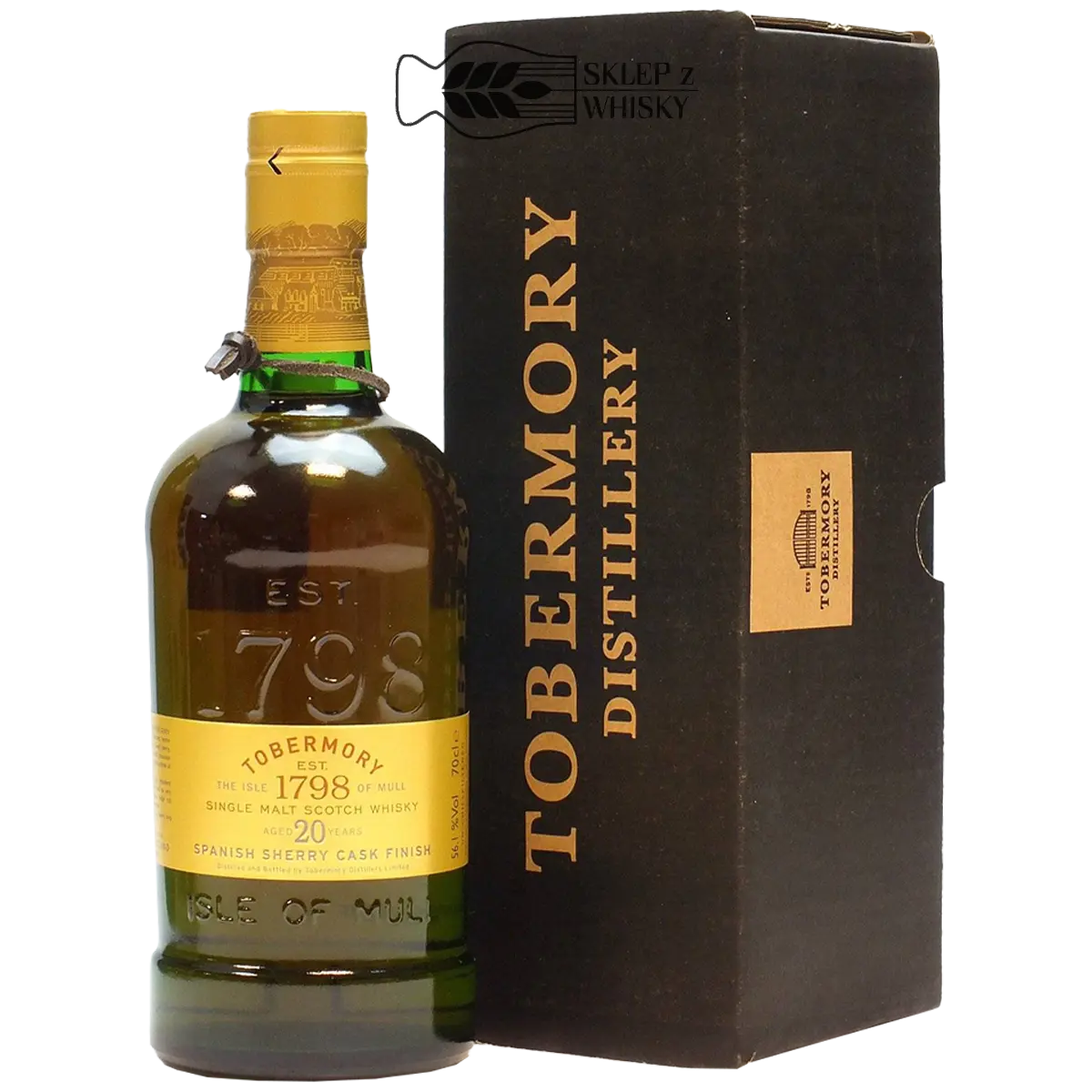Tobermory 20 YO Spanish Sherry Cask Finish - szkocka whisky single malt z wyspy Mull, 700 ml, w pudełku
