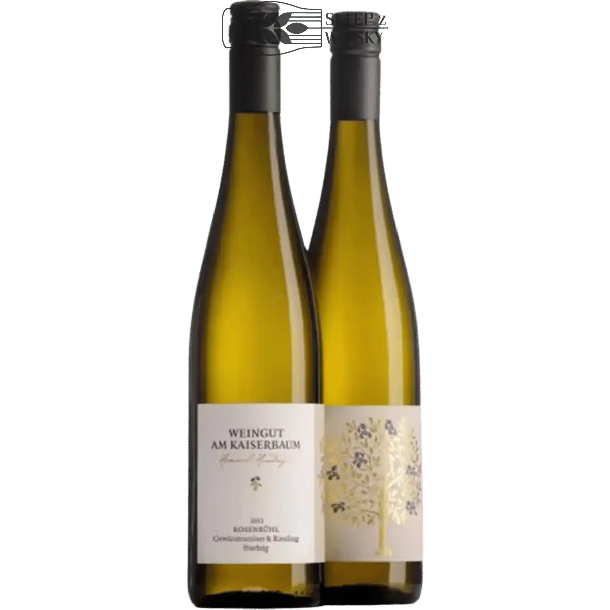 Weingut am Kaiserbaum Gewürztraminer - Riesling, 700 ml, niemieckie białe wino półwytrawne w eleganckiej butelce.