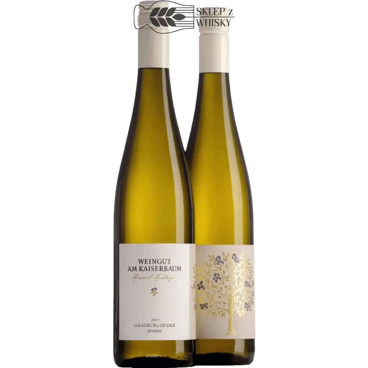 Weingut am Kaiserbaum Grauburgunder Trocken, 700 ml, niemieckie białe wino wytrawne w eleganckiej butelce.