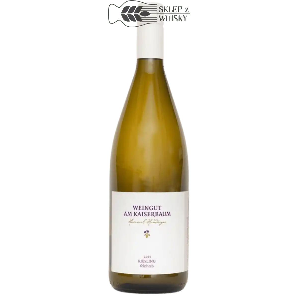 Weingut am Kaiserbaum Riesling Feinherb, 1L, niemieckie białe wino półwytrawne w eleganckiej butelce.