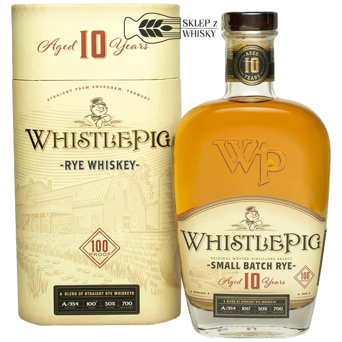 WhistlePig Small Batch Rye 10-letnia amerykańska whiskey żytnia, 700 ml, w pudełku