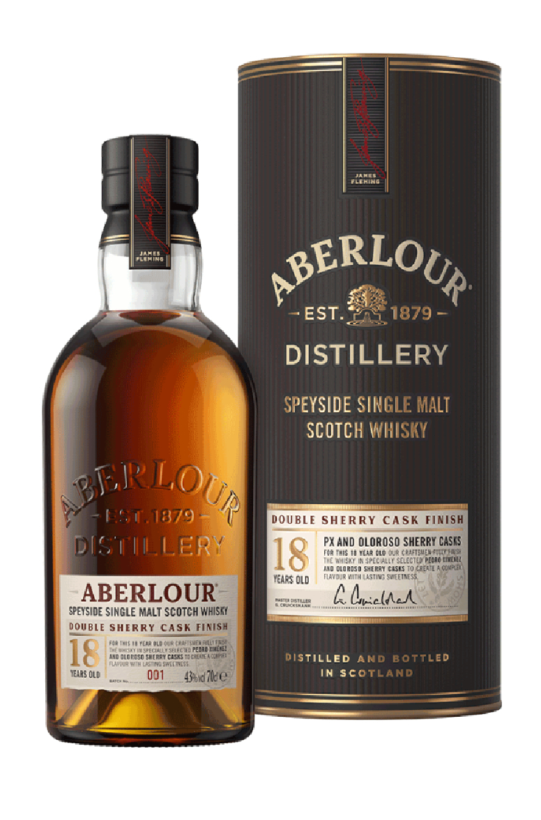 Aberlour 18 YO Double Sherry Cask Matured - szkocka whisky single malt z regionu Speysied, 700 ml, w pudełku