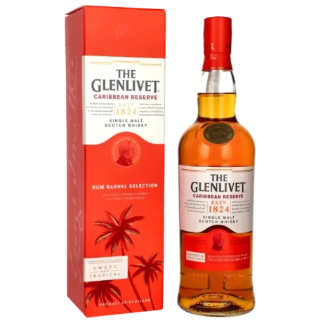 The Glenlivet Caribbean Reserve — szkocka whisky single malt z regionu Speyside 700 ml z pudełkiem