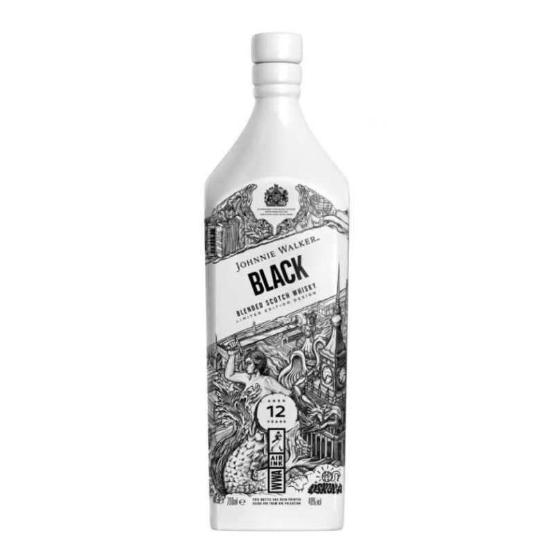 Johnnie Walker Black Label 12-letnia Warsaw Air Ink - szkocka whisky blended, 700 ml