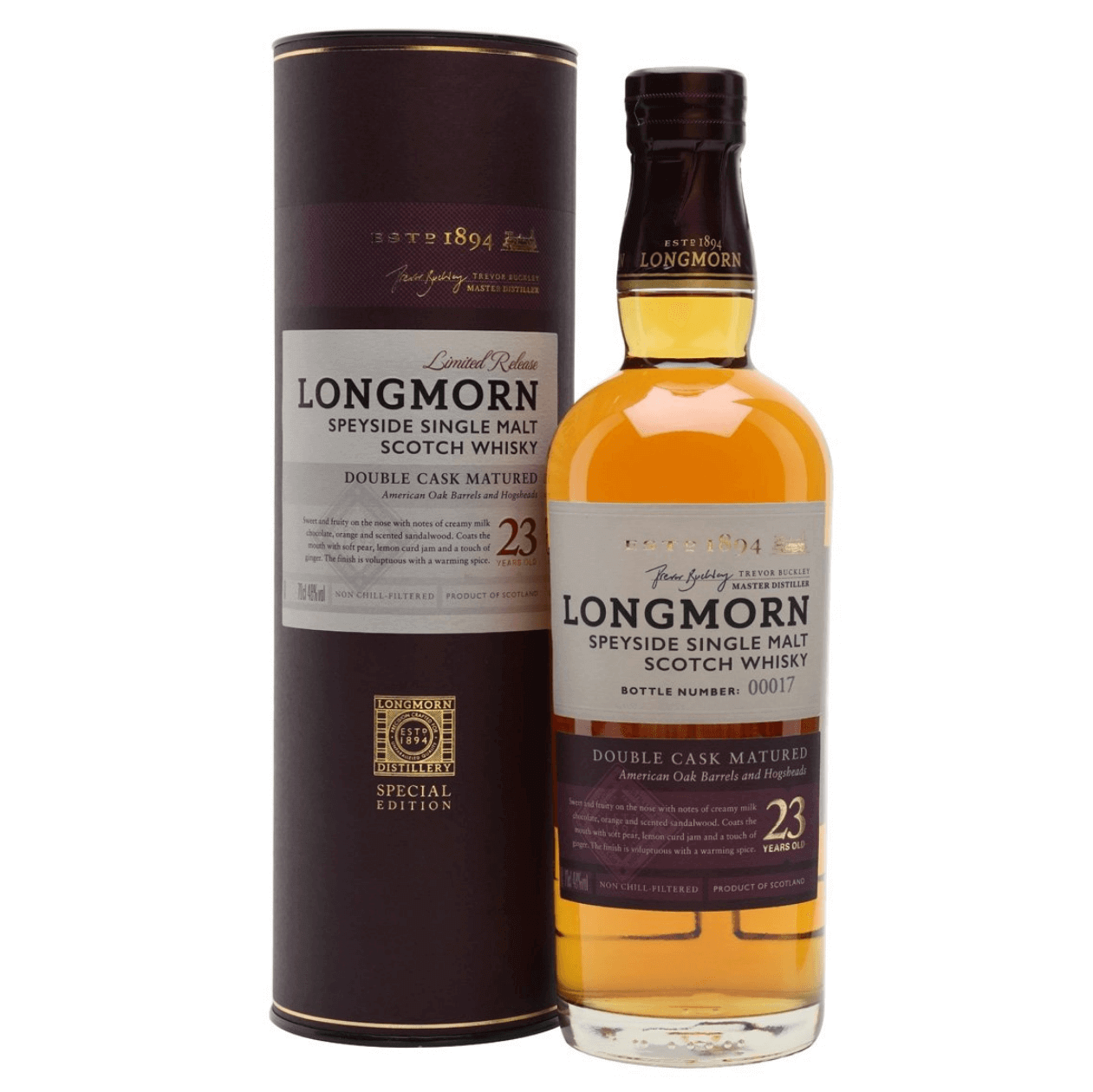 Longmorn 23 YO - szkocka whisky single malt, butelka 700 ml, tuba